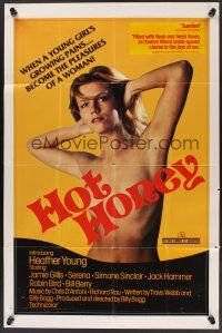 1a455 HOT HONEY 1sh '81 Jamie Gillis, great image of topless Heather Young!