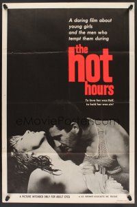 1a456 HOT HOURS 1sh '59 Heures Chaudes, daring film about young girls & the men who tempt them!