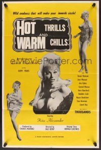 1a459 HOT THRILLS & WARM CHILLS 1sh '67 Lorna Maitland & sexy Rita Alexander!