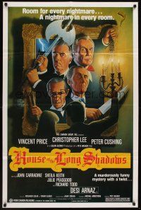 1a464 HOUSE OF THE LONG SHADOWS 1sh '83 Vincent Price, Peter Cushing, John Carradine & Chris Lee!