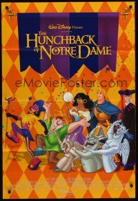 1a470 HUNCHBACK OF NOTRE DAME int'l DS 1sh '96 Walt Disney, Victor Hugo, art of cast on parade!