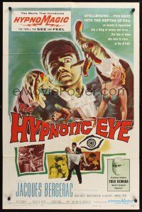 1a474 HYPNOTIC EYE 1sh '60 Jacques Bergerac, cool hypnosis art, stare if you dare!