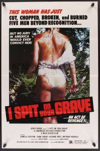 1a481 I SPIT ON YOUR GRAVE 1sh '78 classic image of woman who tortured 5 men beyond recognition!