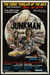 1a532 JUNKMAN 1sh '82 from junk cars to movie stars, cool action artwork by Jensen!