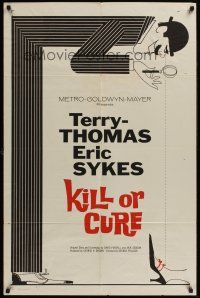 1a536 KILL OR CURE 1sh '62 English bumbling comic detective Terry-Thomas, Eric Sykes!