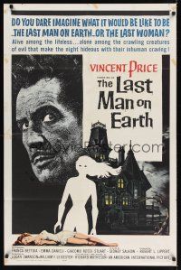 1a552 LAST MAN ON EARTH 1sh '64 AIP, Vincent Price is among the lifeless, cool Reynold Brown art!