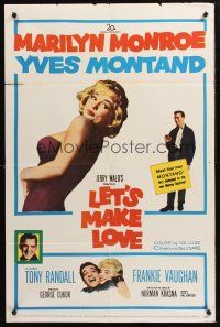 1a557 LET'S MAKE LOVE 1sh '60 three images of super sexy Marilyn Monroe & Yves Montand!
