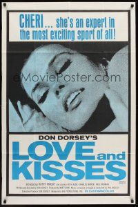 1a576 LOVE & KISSES 1sh '70 Kathy Knight as Cheri, she's an expert in the exciting sport of sex!