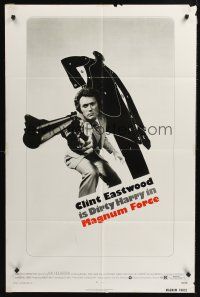1a590 MAGNUM FORCE 1sh '73 Clint Eastwood is Dirty Harry pointing his huge gun!