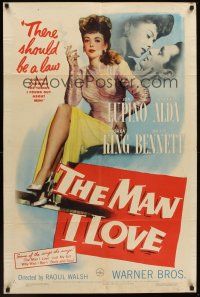 1a596 MAN I LOVE 1sh '47 sexiest smoking bad girl Ida Lupino knows all about men!