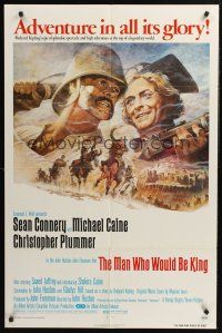 1a599 MAN WHO WOULD BE KING 1sh '75 art of Sean Connery & Michael Caine by Tom Jung!