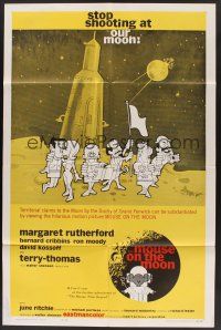 1a633 MOUSE ON THE MOON 1sh '63 cool cartoon art of English astronauts on moon!