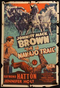 1a643 NAVAJO TRAIL 1sh '45 Raymond Hatton & Johnny Mack Brown in western action!