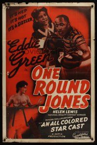 1a671 ONE ROUND JONES 1sh '40 Eddie Green & Helen Lewis, African American boxing!