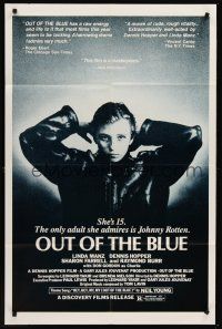 1a677 OUT OF THE BLUE 1sh '80 young punk Linda Manz, directed by Dennis Hopper!