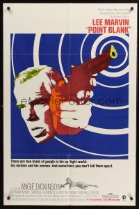 1a706 POINT BLANK 1sh '67 cool art of Lee Marvin, Angie Dickinson, John Boorman film noir!