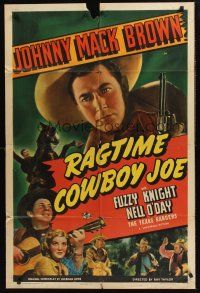 1a722 RAGTIME COWBOY JOE 1sh '40 Johnny Mack Brown, Fuzzy Knight & The Texas Rangers!