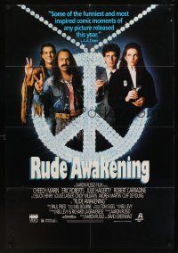 1a755 RUDE AWAKENING video 1sh '89 Cheech Marin, Eric Roberts, Julie Hagerty, Robert Carradine