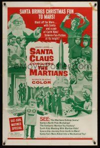 1a762 SANTA CLAUS CONQUERS THE MARTIANS 1sh '64 wacky fantasy, aliens, robots, Santa & Pia Zadora!