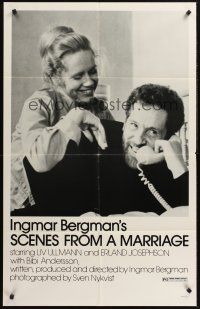 1a766 SCENES FROM A MARRIAGE 1sh '74 Ingmar Bergman, Liv Ullmann, Erland Josephson