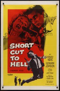 1a792 SHORT CUT TO HELL 1sh '57 directed by James Cagney, from Graham Greene's novel!