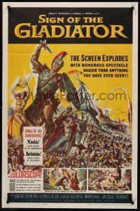 1a793 SIGN OF THE GLADIATOR 1sh '59 Michelangelo Antonioni's Nel segno di Roma, Reynold Brown art!