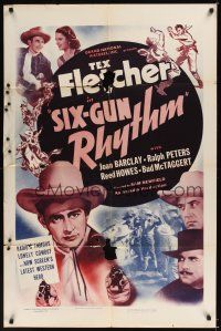 1a802 SIX-GUN RHYTHM 1sh '39 Tex Fletcher, Joan Barclay, Sam Newfield western!