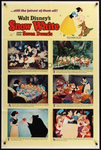 1a817 SNOW WHITE & THE SEVEN DWARFS style B 1sh R67 Walt Disney animated cartoon fantasy classic!