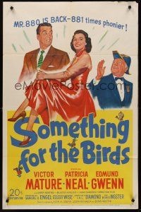 1a818 SOMETHING FOR THE BIRDS 1sh '52 Victor Mature, Patricia Neal, Edmund Gwenn!