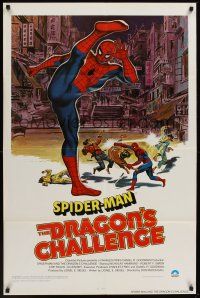 1a829 SPIDER-MAN: THE DRAGON'S CHALLENGE 1sh '80 art of Nick Hammond as Spidey by Graves!