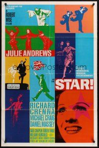 1a835 STAR 1sh '68 Julie Andrews, Robert Wise, Richard Crenna, Daniel Massey, cool artwork!