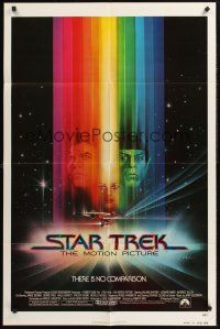 1a838 STAR TREK advance 1sh '79 cool art of William Shatner, Nimoy & Khambatta by Bob Peak!