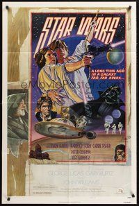 1a841 STAR WARS NSS style D 1sh 1978 George Lucas classic sci-fi epic, great different art by Struzan!