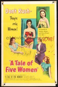 1a867 TALE OF FIVE WOMEN 1sh '52 sexy Gina Lollobridiga has a screenful of curves!