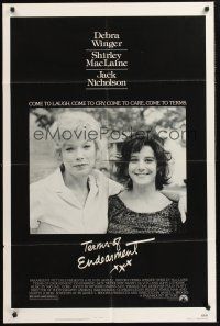 1a887 TERMS OF ENDEARMENT 1sh '83 great close up of Shirley MacLaine & Debra Winger!