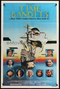 1a906 TIME BANDITS 1sh '81 John Cleese, Sean Connery, art by director Terry Gilliam!