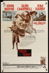 1a928 TRUE GRIT 1sh '69 John Wayne as Rooster Cogburn, Kim Darby, Glen Campbell