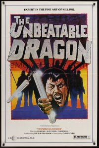 1a934 UNBEATABLE DRAGON 1sh '78 martial arts, Lo Meng is an expert in the fine art of killing!
