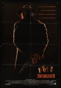 1a935 UNFORGIVEN int'l 1sh '92 classic image of gunslinger Clint Eastwood with his back turned!