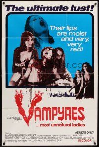 1a944 VAMPYRES 1sh '76 their lips are most and very very red, sexy full-length vampire art!
