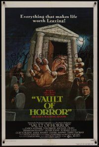 1a946 VAULT OF HORROR 1sh '73 Tales from the Crypt sequel, cool art of death's waiting room!