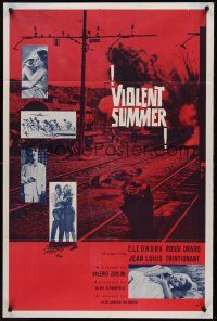 1a953 VIOLENT SUMMER 1sh '59 Estate Violenta, Jean-Louis Trintignant & Eleonora Rossi-Drago!