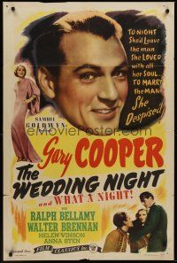 1a967 WEDDING NIGHT 1sh R44 Gary Cooper & sexy Anna Sten, what a night!