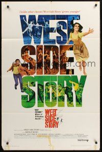1a969 WEST SIDE STORY 1sh R68 Academy Award winning classic musical, wonderful art!