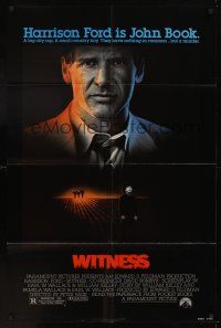1a990 WITNESS 1sh '85 big city cop Harrison Ford in Amish country, directed by Peter Weir!