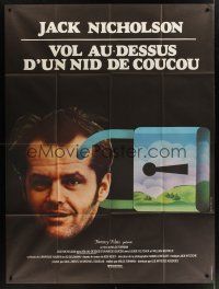 1b130 ONE FLEW OVER THE CUCKOO'S NEST French 1p '75 art of Jack Nicholson, Milos Forman classic!