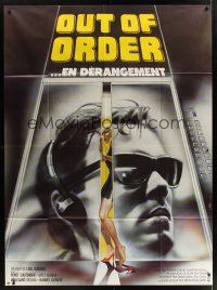 1b131 OUT OF ORDER French 1p '84 cool art of girl stuck in elevator by Michel Landi!