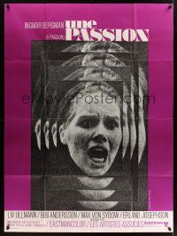 1b132 PASSION French 1p '70 Ingmar Bergman's En Passion, close-up of terrified Liv Ullmann!