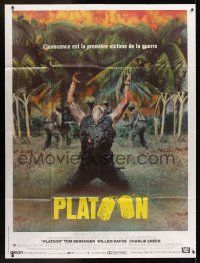 1b135 PLATOON French 1p '86 Oliver Stone, Tom Berenger, Willem Dafoe, Vietnam War!
