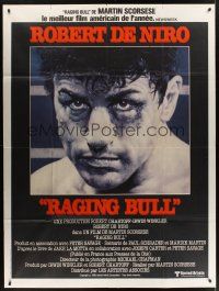1b140 RAGING BULL French 1p '80 Martin Scorsese, classic close up boxing image of Robert De Niro!